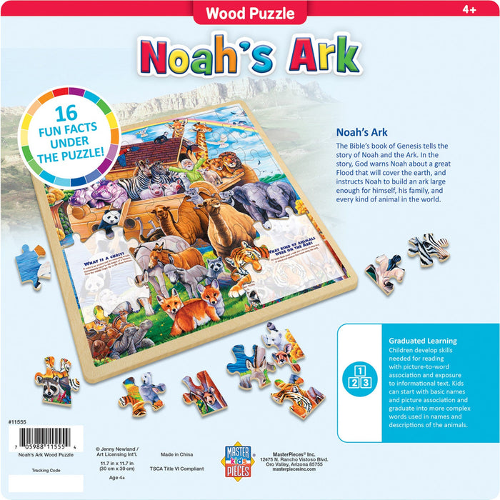 Wood Fun Facts - Noah's Ark 48 Piece Wood Jigsaw Puzzle - Just $12.99! Shop now at Retro Gaming of Denver