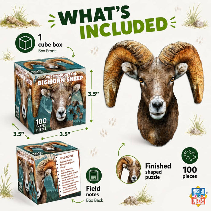 Rocky Mountain Bighorn Sheep 100 Piece Shaped Jigsaw Puzzle - for just $7.99! 