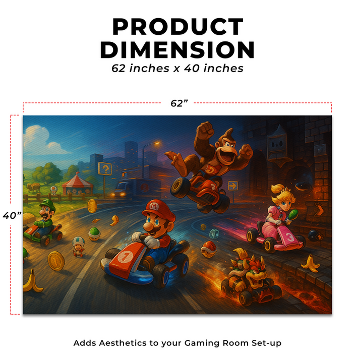 Mario Kart Inspired Decor Rug- 62x40 inches - for just $44.99! 