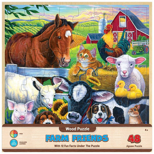 Wood Fun Facts - Farm Friends 48 Piece Wood Jigsaw Puzzle - for just $14.99! 