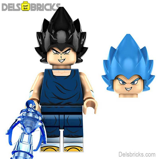 Vegeta Super Saiyan Blue Hair Dragon Ball Z Minifigure - Lego-Compatible Minifigures - Premium Minifigures - Just $4.99! Shop now at Retro Gaming of Denver