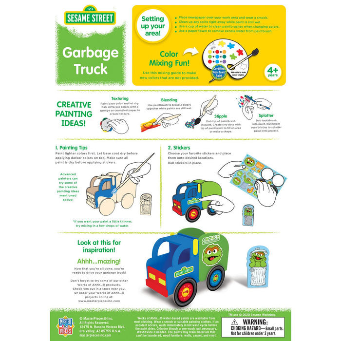 Sesame Street - Garbage Truck Wood Craft & Paint Kit - Just $6.99! Shop now at Retro Gaming of Denver