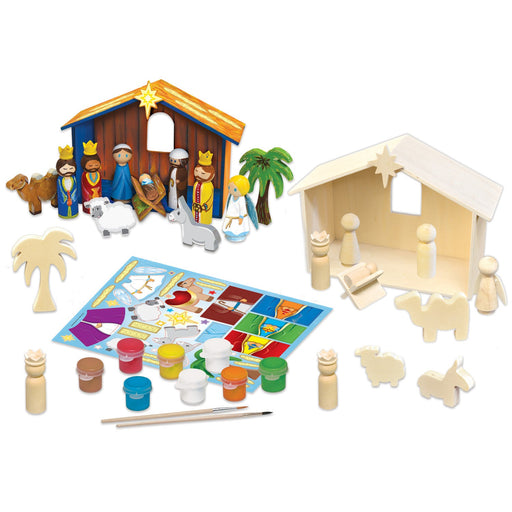 Nativity Scene Wood Craft & Paint Kit - Just $24.99! Shop now at Retro Gaming of Denver