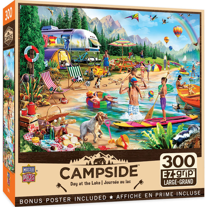 Campside - Day at the Lake 300 Piece EZ Grip Jigsaw Puzzle - Just $14.99! Shop now at Retro Gaming of Denver