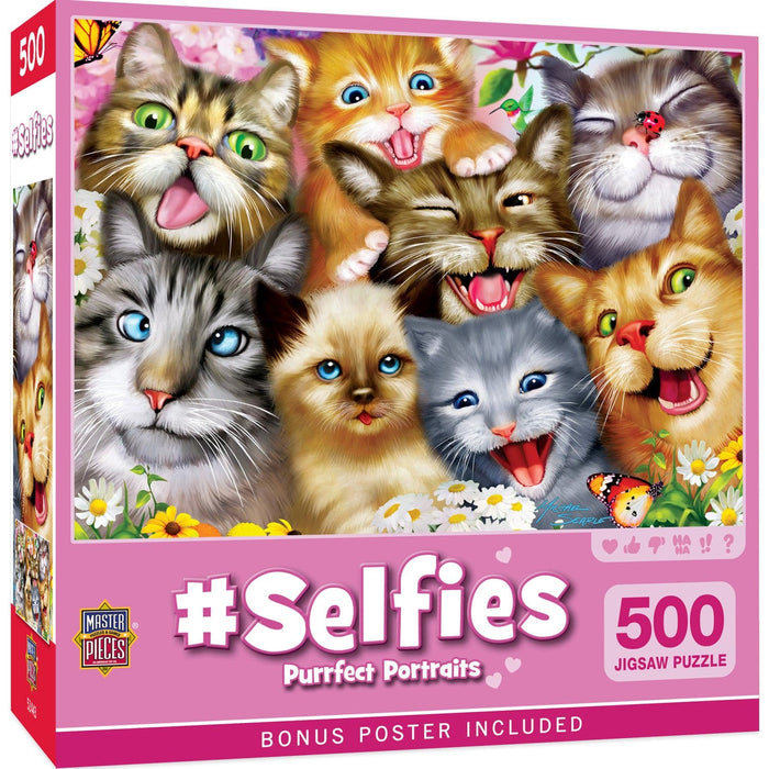 Selfies - Purrfect Portraits 500 Piece Jigsaw Puzzle - for just $14.99! 
