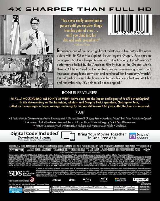 To Kill a Mockingbird  - Limited Edition Steelbook (4K Ultra HD + Blu-ray + Digital) - for just $37.99! 