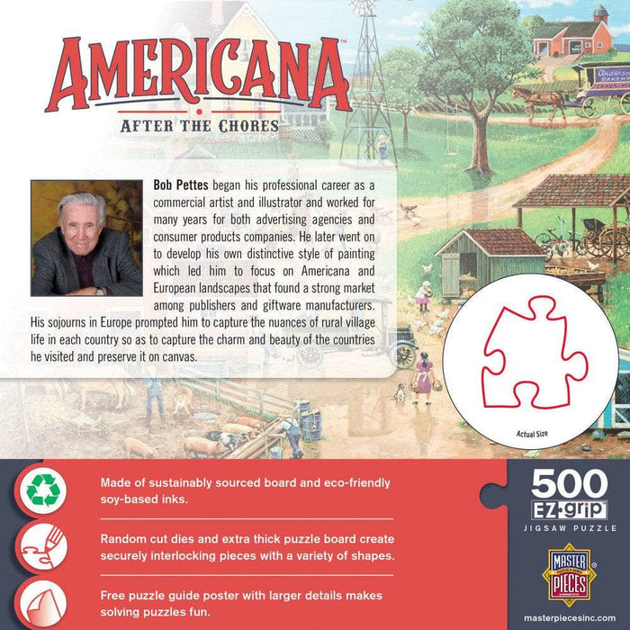 Americana - After the Chores 500 Piece EZ Grip Jigsaw Puzzle - for just $14.99! 