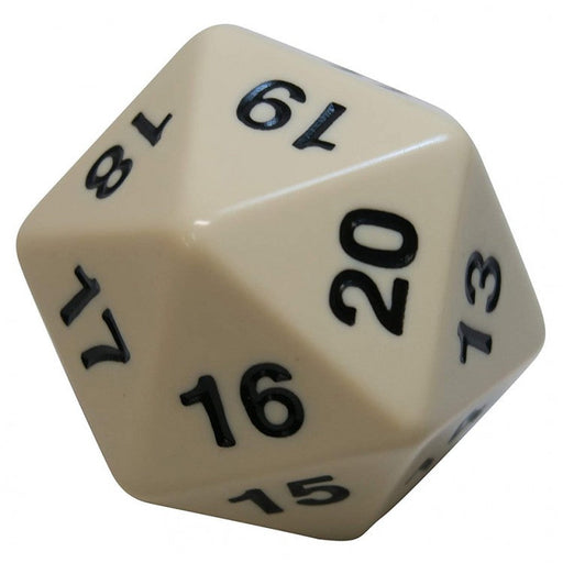 55mm D20 (Ivory w/ black) Spin-Down Die - Just $18.99! Shop now at Retro Gaming of Denver