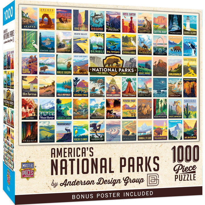 National Parks - Vintage Collage Poster Art 1000 Piece Jigsaw Puzzle - Just $16.99! Shop now at Retro Gaming of Denver