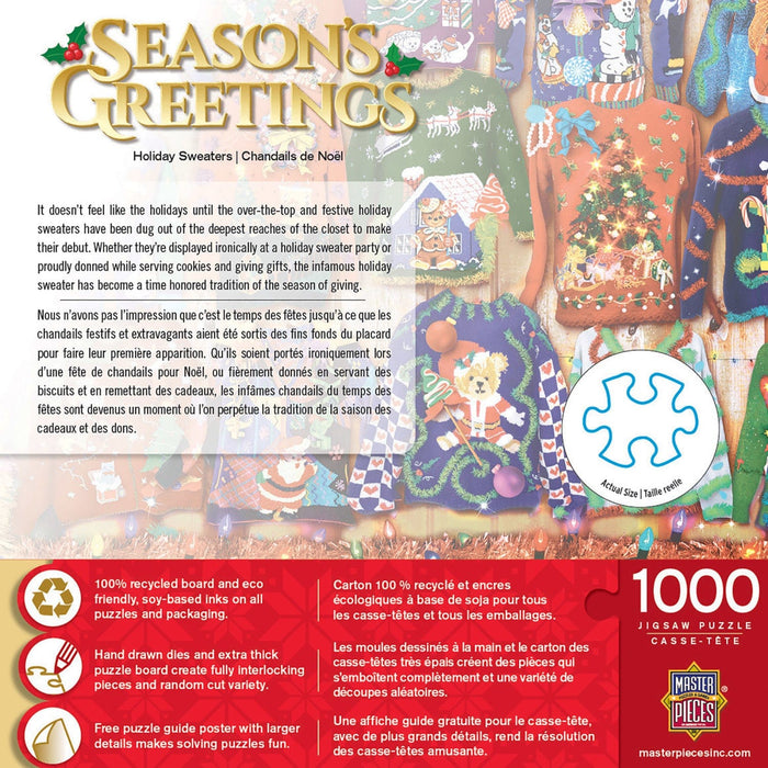 Season's Greetings - Holiday Sweaters 1000 Piece Jigsaw Puzzle - for just $12.99! 