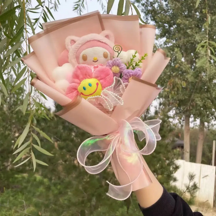 Kuromi Plush Flower Bouquet – Kawaii Handmade Gift for Valentine - for just $26.95! 
