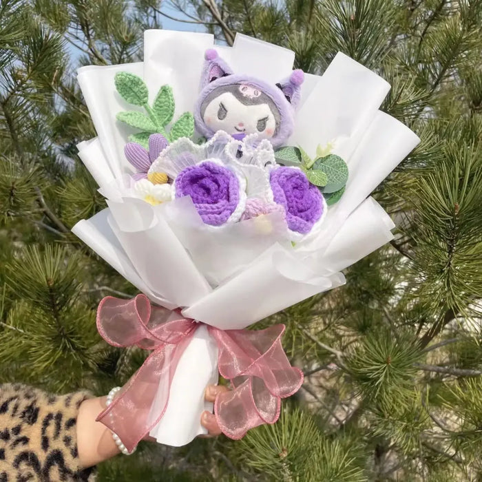 Kuromi Plush Flower Bouquet – Kawaii Handmade Gift for Valentine - for just $26.95! 