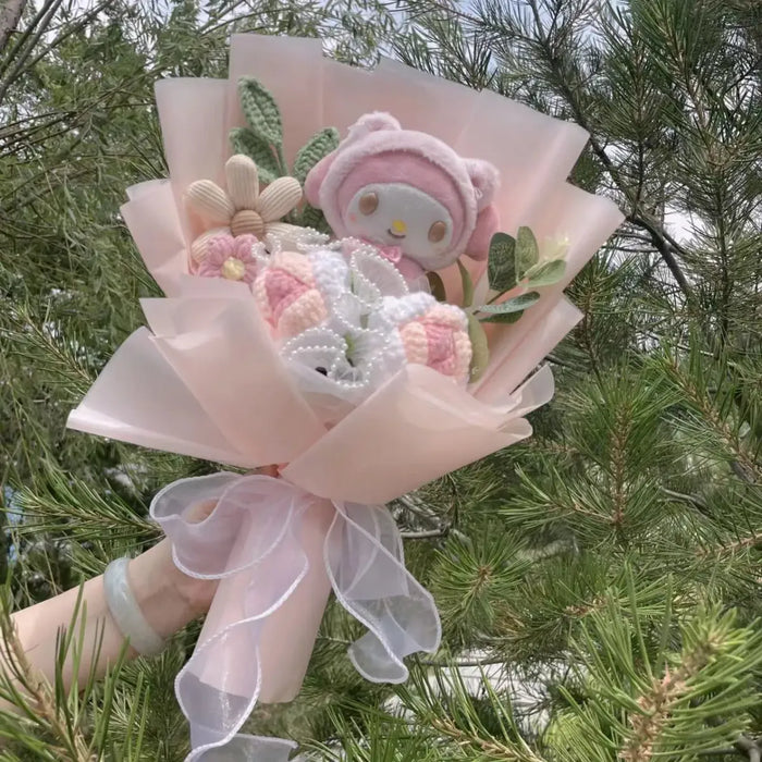 Kuromi Plush Flower Bouquet – Kawaii Handmade Gift for Valentine - for just $26.95! 