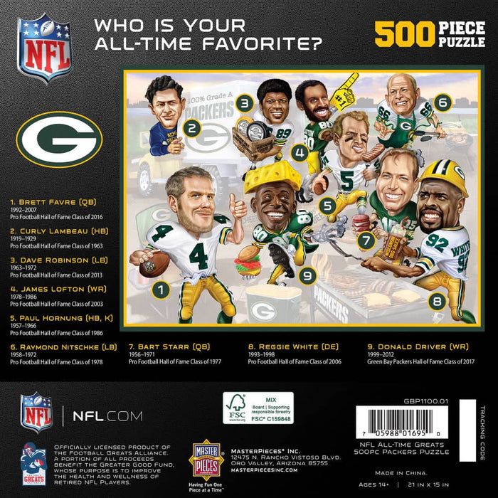 Green Bay Packers - All-Time Greats 500 Piece Jigsaw Puzzle - for just $19.99! 