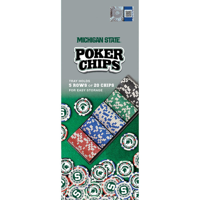 Michigan State Spartans 100 Piece Poker Chips - Just $29.99! Shop now at Retro Gaming of Denver