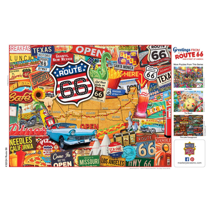 Greetings From Route 66 - 550 Piece Jigsaw Puzzle - Just $14.99! Shop now at Retro Gaming of Denver