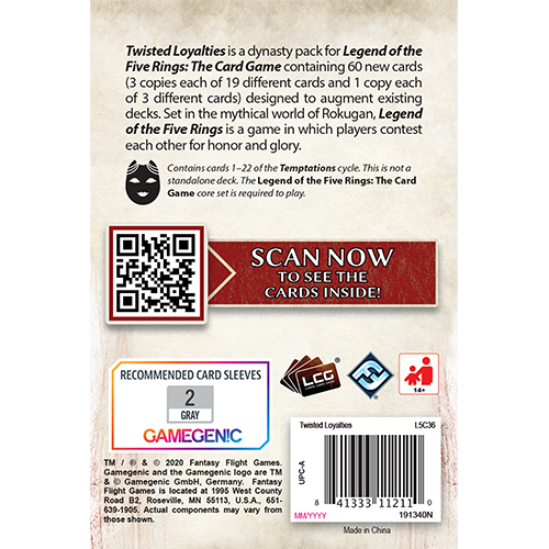 Legend of the Five Rings LCG: Twisted Loyalties - for just $14.95! 