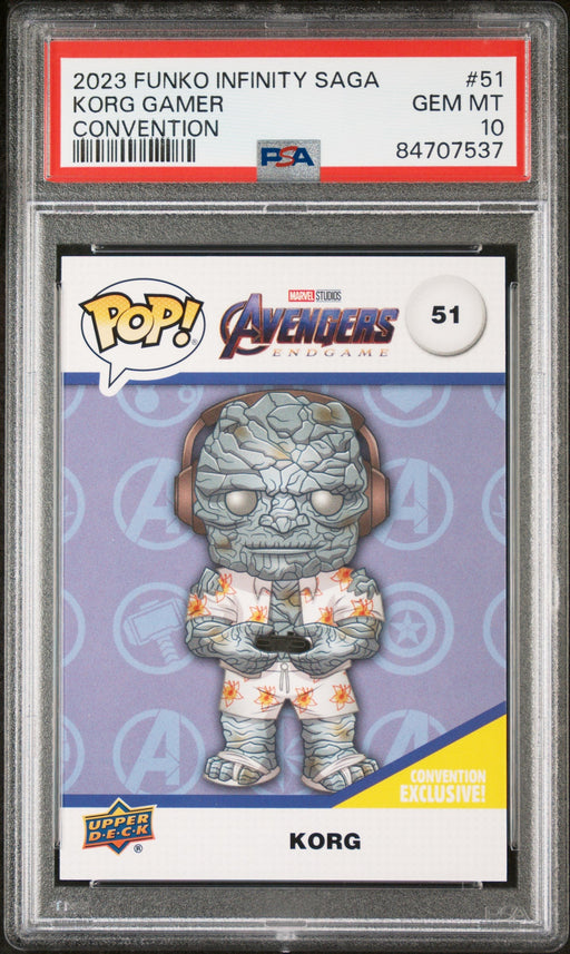 2023 UPPER DECK FUNKO POP MARVEL  KORG GAMER CONVENTION #51  PSA 10 - for just $69! 