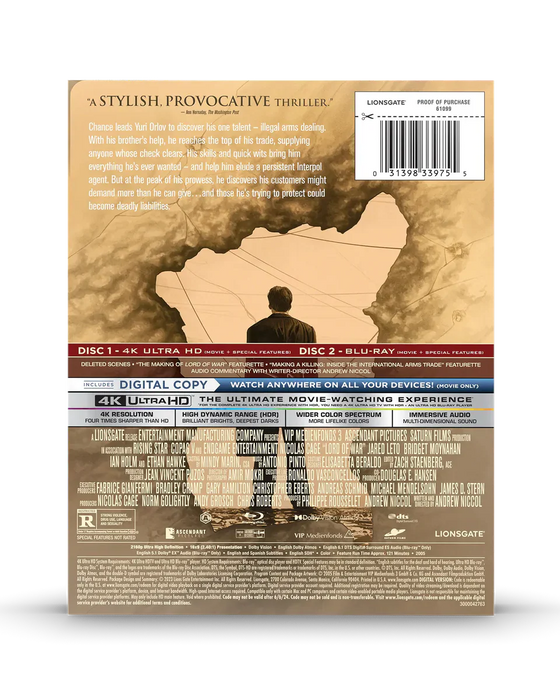 Lord of War - Limited Edition Steelbook (4K Ultra HD + Blu-ray + Digital) - for just $34.99! 