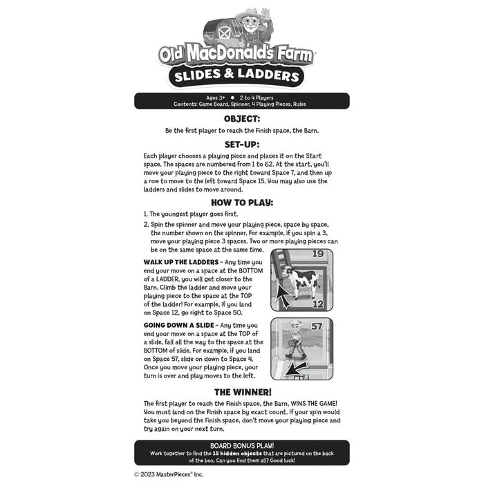 Old MacDonald's Farm - Slides & Ladders Board Game - for just $16.99! 
