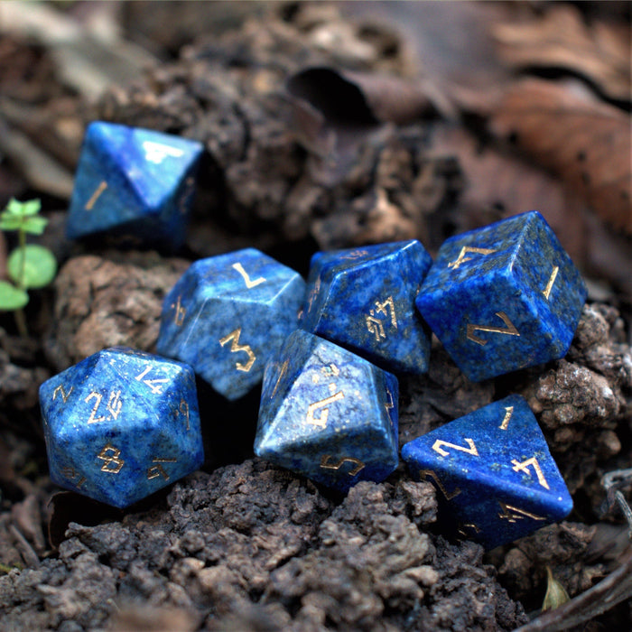 Lapis Lazuli Stone Dice Set - Just $89.99! Shop now at Retro Gaming of Denver