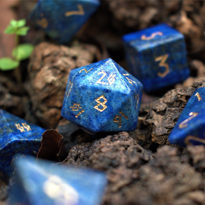 Lapis Lazuli Stone Dice Set - Just $89.99! Shop now at Retro Gaming of Denver