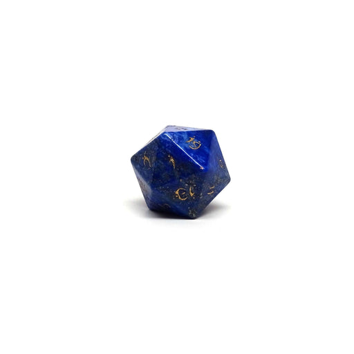 Stone D20 Dice - Lapis Lazuli- Gold Elvenkind Font - Premium Single Dice - Just $19.95! Shop now at Retro Gaming of Denver