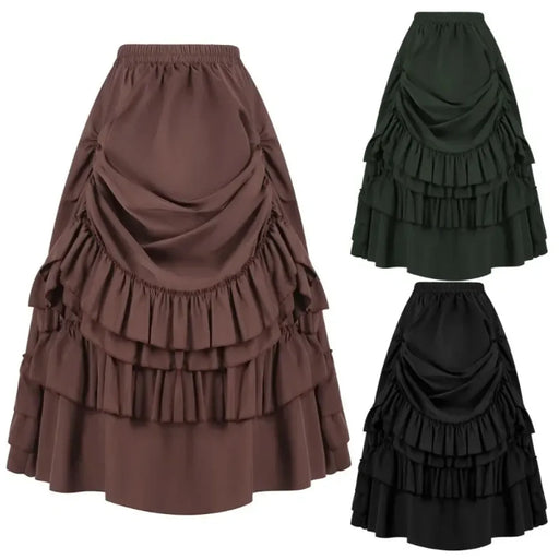 Layered Steampunk Skirt – Victorian Ruffles Cosplay Gothic - for just $73.95! 