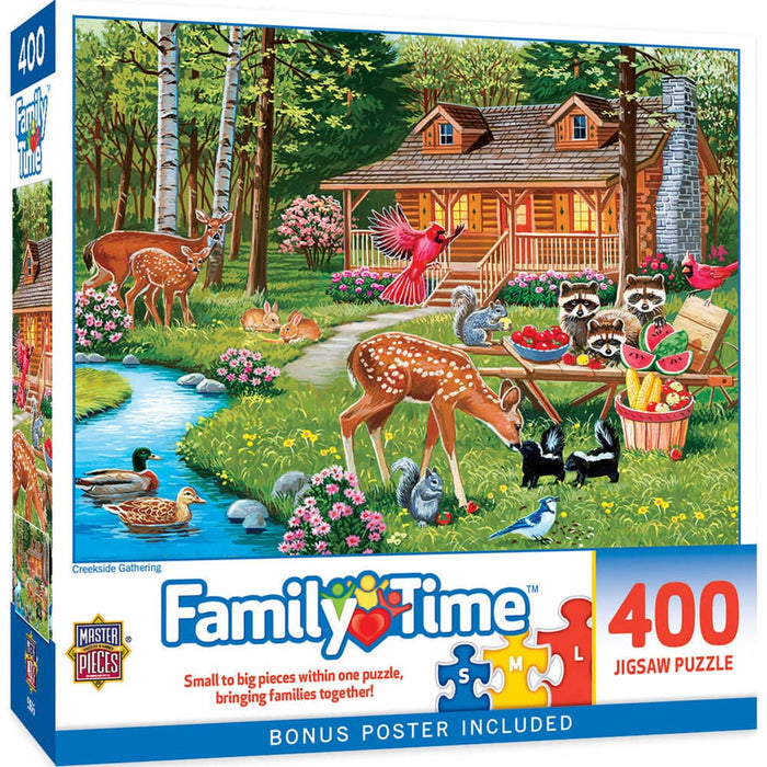 Family Time - Creekside Gathering 400 Piece Jigsaw Puzzle - for just $14.99! 