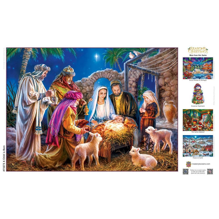 Season's Greetings - A Child is Born 1000 Piece Jigsaw Puzzle - for just $16.99! 