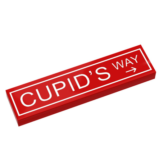 Cupid's Way Street Sign made with LEGO part (1x4 Tile) (LEGO) - Premium Custom Printed - Just $1.50! Shop now at Retro Gaming of Denver