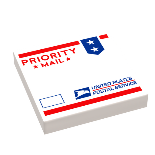 Priority Mail Package, United Plates of America (2x2 Tile) made using LEGO parts - B3 Customs - Premium  - Just $1.50! Shop now at Retro Gaming of Denver
