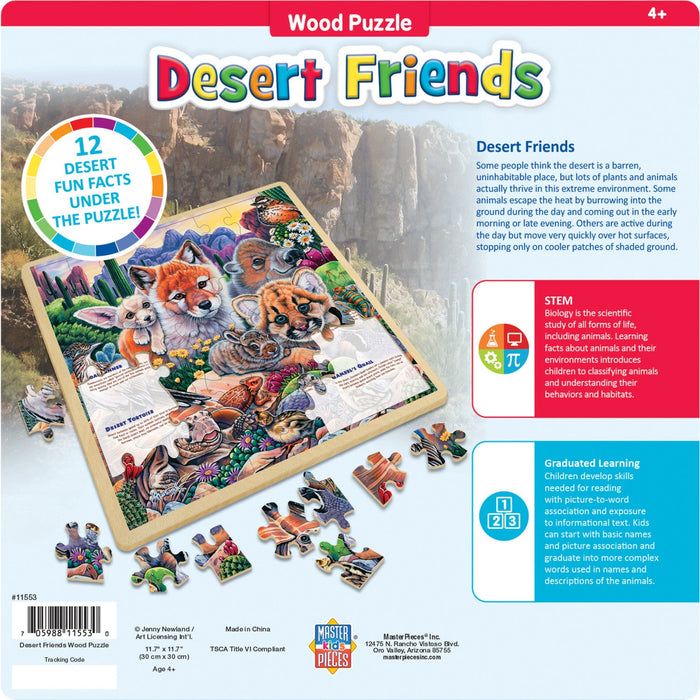 Wood Fun Facts - Desert Friends 48 Piece Wood Jigsaw Puzzle - Just $12.99! Shop now at Retro Gaming of Denver