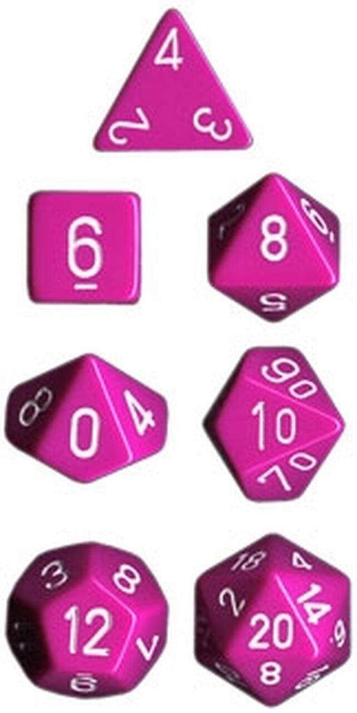 Opaque Polyhedral Light Purple/white 7-Die Set - Just $4.25! Shop now at Retro Gaming of Denver