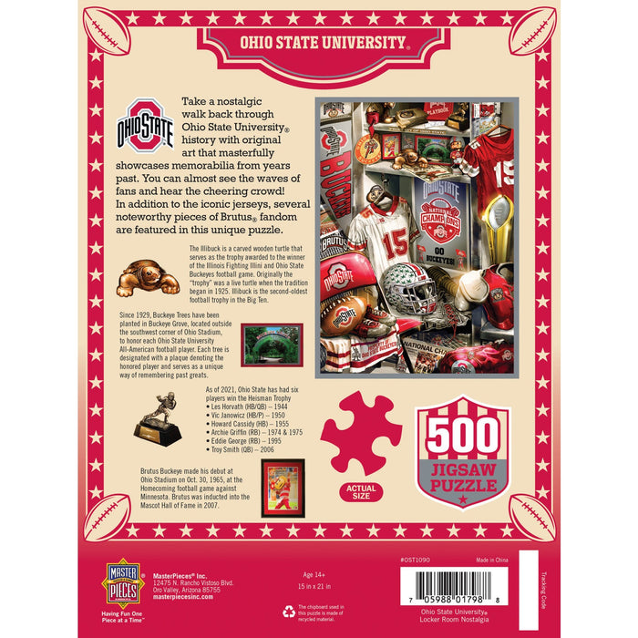 Ohio State Buckeyes - Locker Room 500 Piece Jigsaw Puzzle - Just $16.99! Shop now at Retro Gaming of Denver