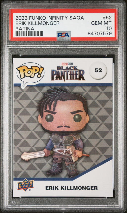 2023 UPPER DECK FUNKO POP MARVEL  ERIK KILLMONGER PATINA #52  PSA 10 - for just $54! 