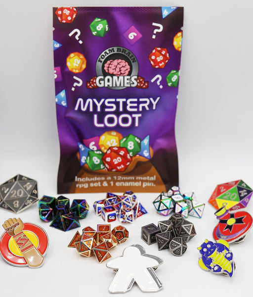Epic Mystery Loot: Mini Metal RPG Set + Enamel Pin - for just $26.99! 