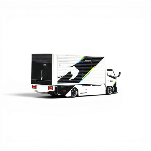 MicroTurbo HINO 300 Custom Box Truck White - Black Livery 1:64 - for just $44.99! 