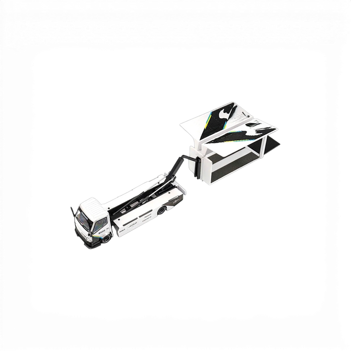 MicroTurbo HINO 300 Custom Box Truck White - Black Livery 1:64 - for just $44.99! 