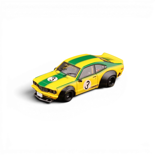 Inno64 Mazda RX-3 Savanna LBWK Yellow Green #3 1:64 - for just $29.99! 