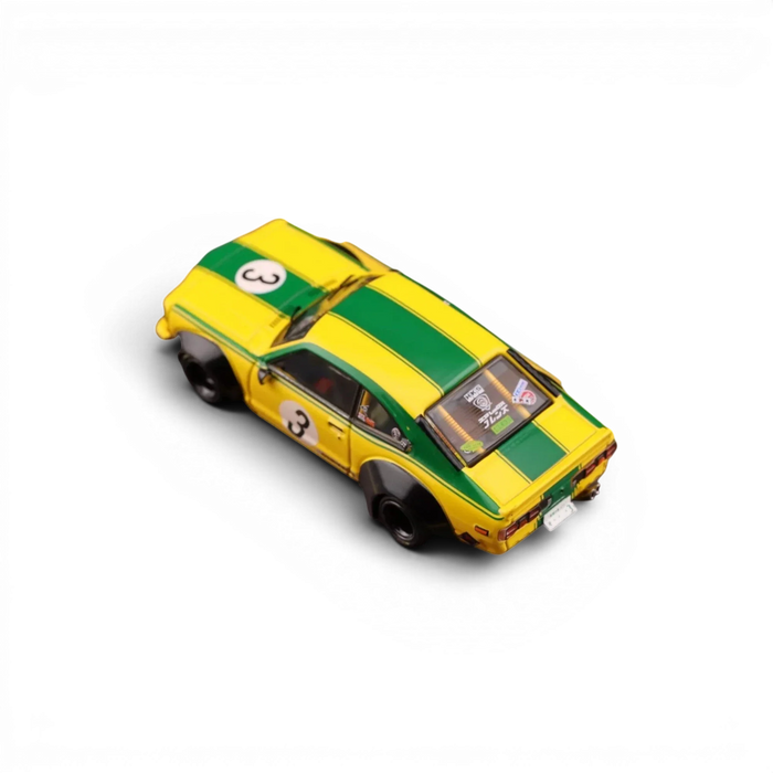 Inno64 Mazda RX-3 Savanna LBWK Yellow Green #3 1:64 - for just $29.99! 