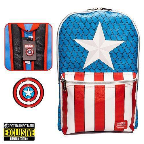 Loungefly Captain America Cosplay Backpack with Pin Set - Entertainment Earth Exclusive - Just $49.99! Shop now at Retro Gaming of Denver