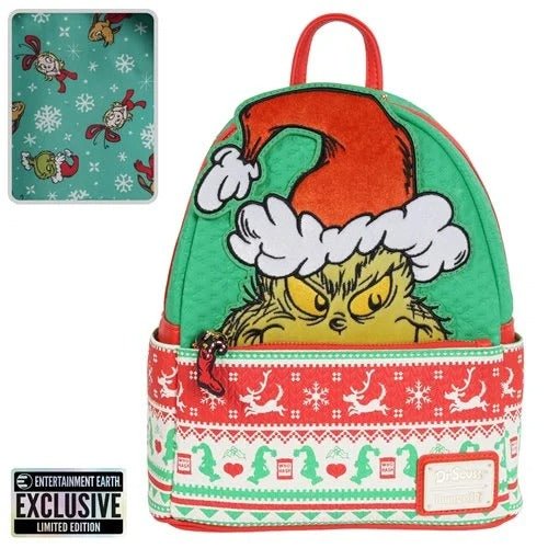 Loungefly How the Grinch Stole Christmas Grinch Christmas Sweater Mini-Backpack - Entertainment Earth Exclusive - for just $81.99! 