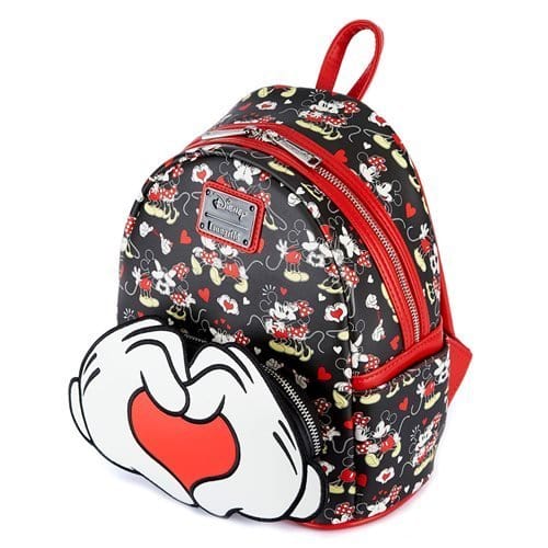 Loungefly Mickey Mouse and Minnie Mouse Heart Hands Mini-Backpack - Just $75! Shop now at Retro Gaming of Denver