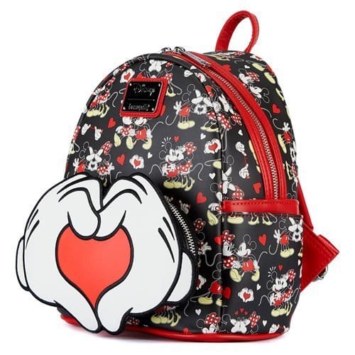 Loungefly Mickey Mouse and Minnie Mouse Heart Hands Mini-Backpack - Just $75! Shop now at Retro Gaming of Denver