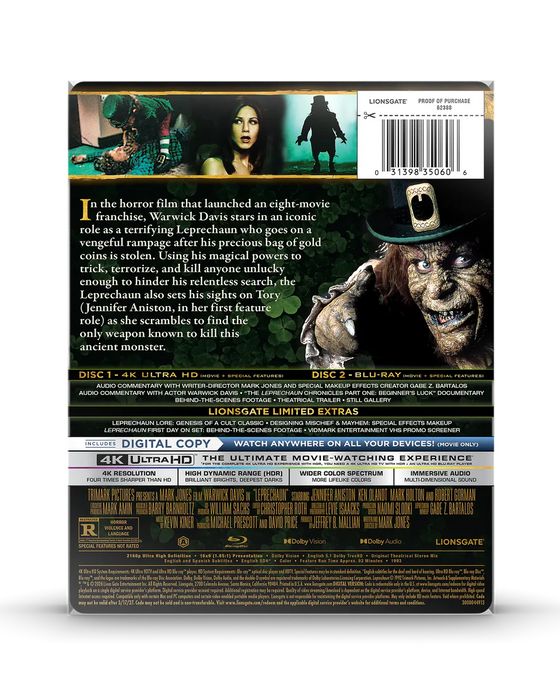 Leprechaun - Limited Edition Steelbook (4K Ultra HD + Blu-ray + Digital) - for just $45.99! 