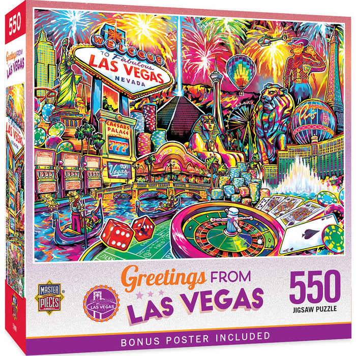 Greetings From Las Vegas - 550 Piece Jigsaw Puzzle - Just $14.99! Shop now at Retro Gaming of Denver