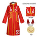 Luffy Egghead Island Cosplay – One Piece 163 Red Robe & Straw Hat Set - for just $14.95! 