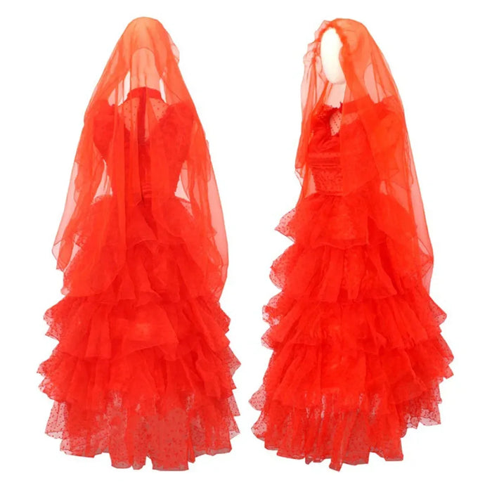 Lydia Deetz Red Wedding Dress Costume – Beetlejuice Outfit Set - for just $106.95! 