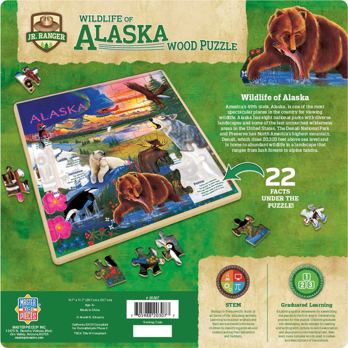 Jr. Ranger - Wildlife of Alaska 48 Piece Wood Jigsaw Puzzle - for just $14.99! 